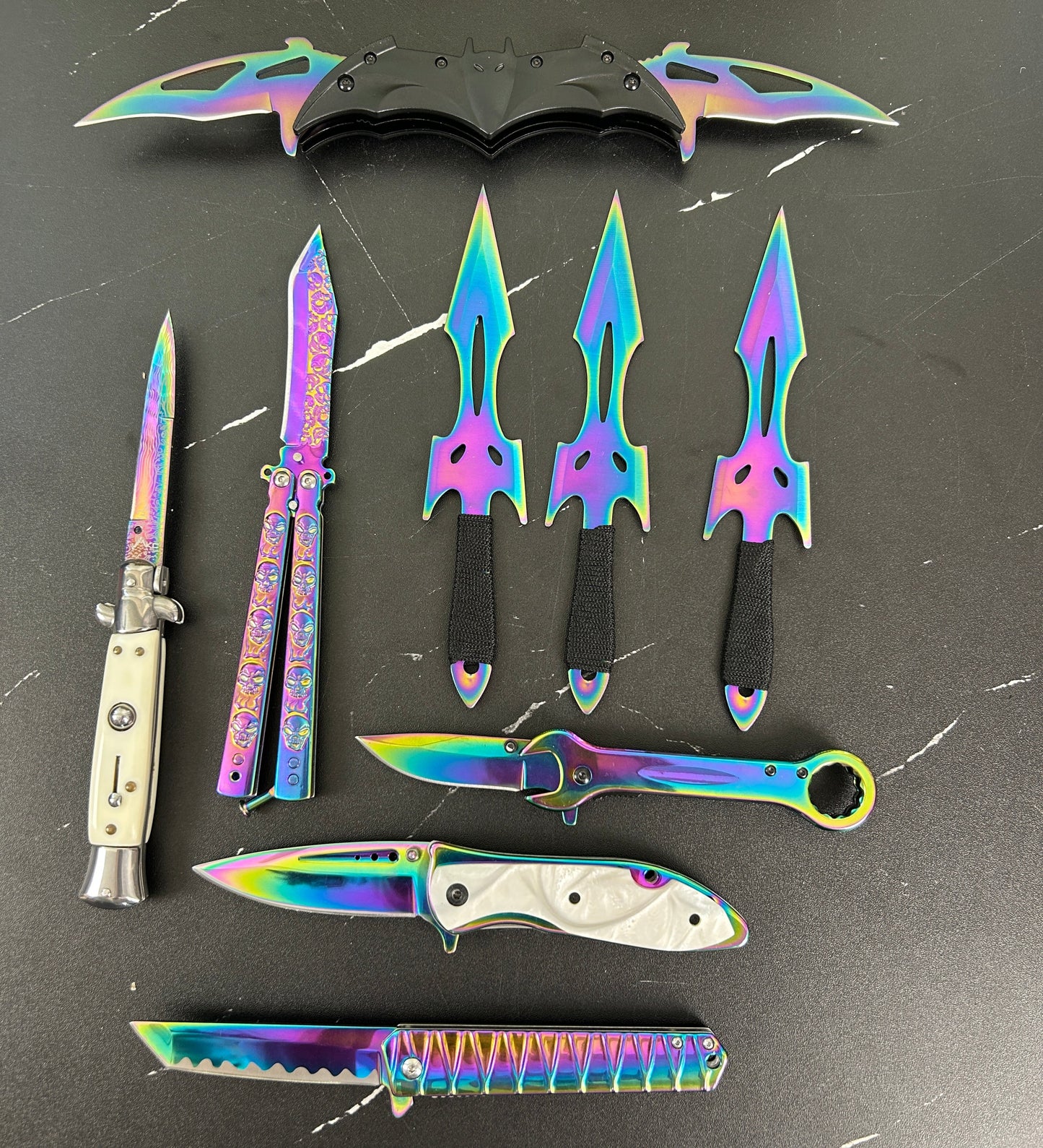 Mysterey Rainbow Set Knife Box For Knife Collectors Who Love Rainbow Color
