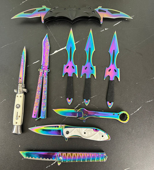 Mysterey Rainbow Set Knife Box For Knife Collectors Who Love Rainbow Color