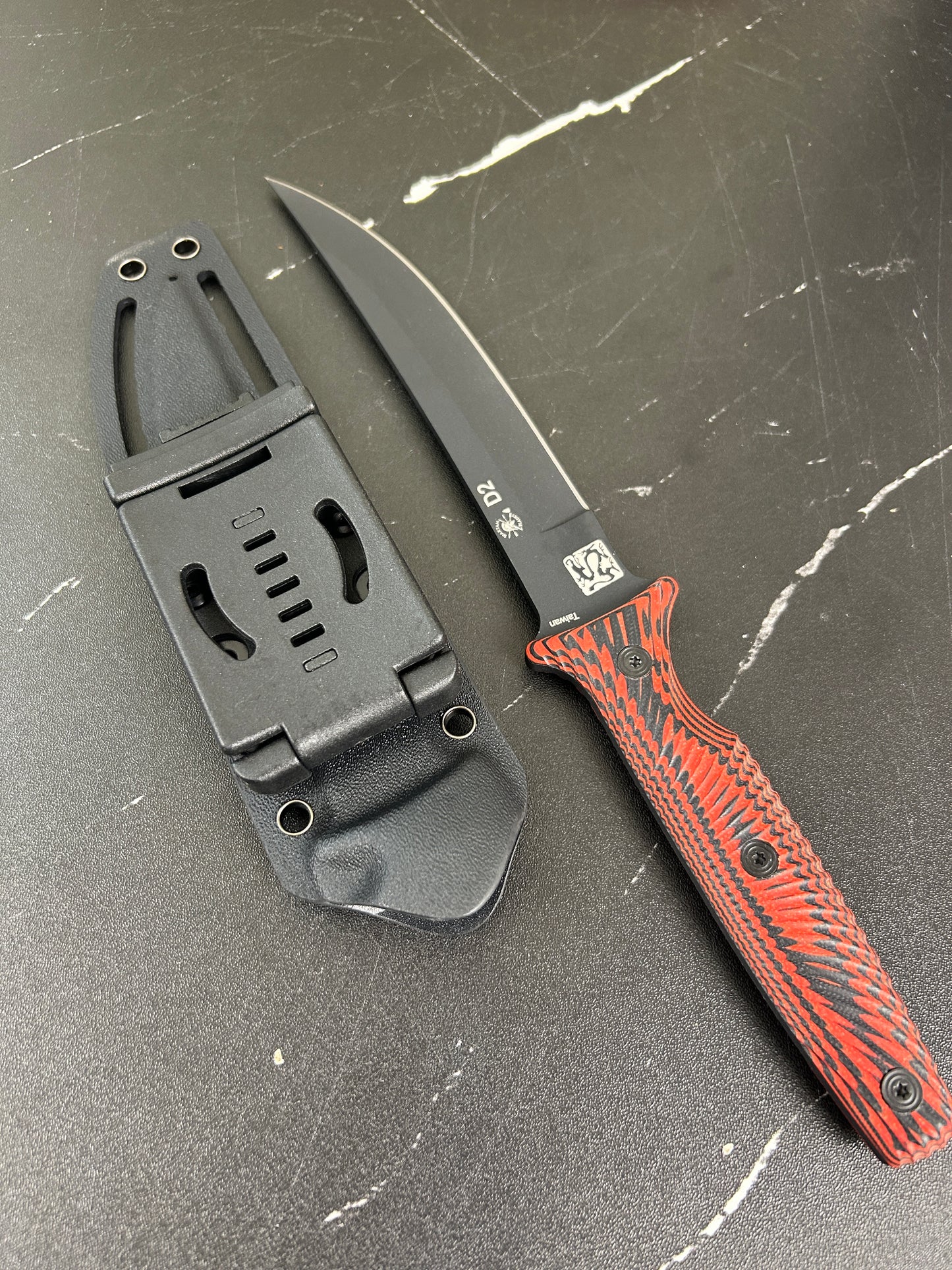 D2 Hunting Fish Knife Fixed Knife with K-Sheath