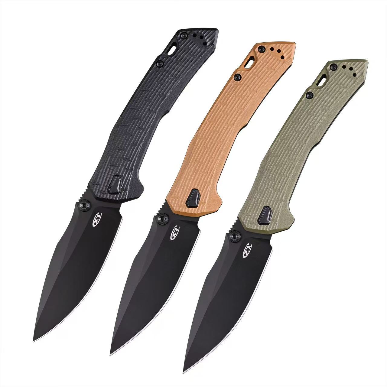 ZT Model 0203 DuraLock Folding Knife 4" CPM-M4 Black PVD Drop Point Blade