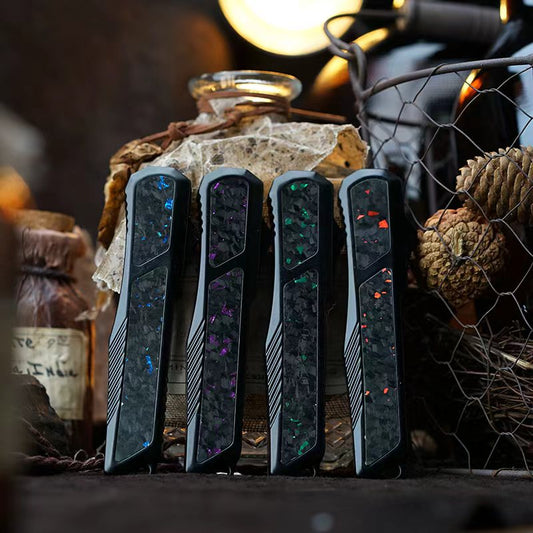Chopped Carbon Fiber OTF Aluminum Handle OTF Cool Knife