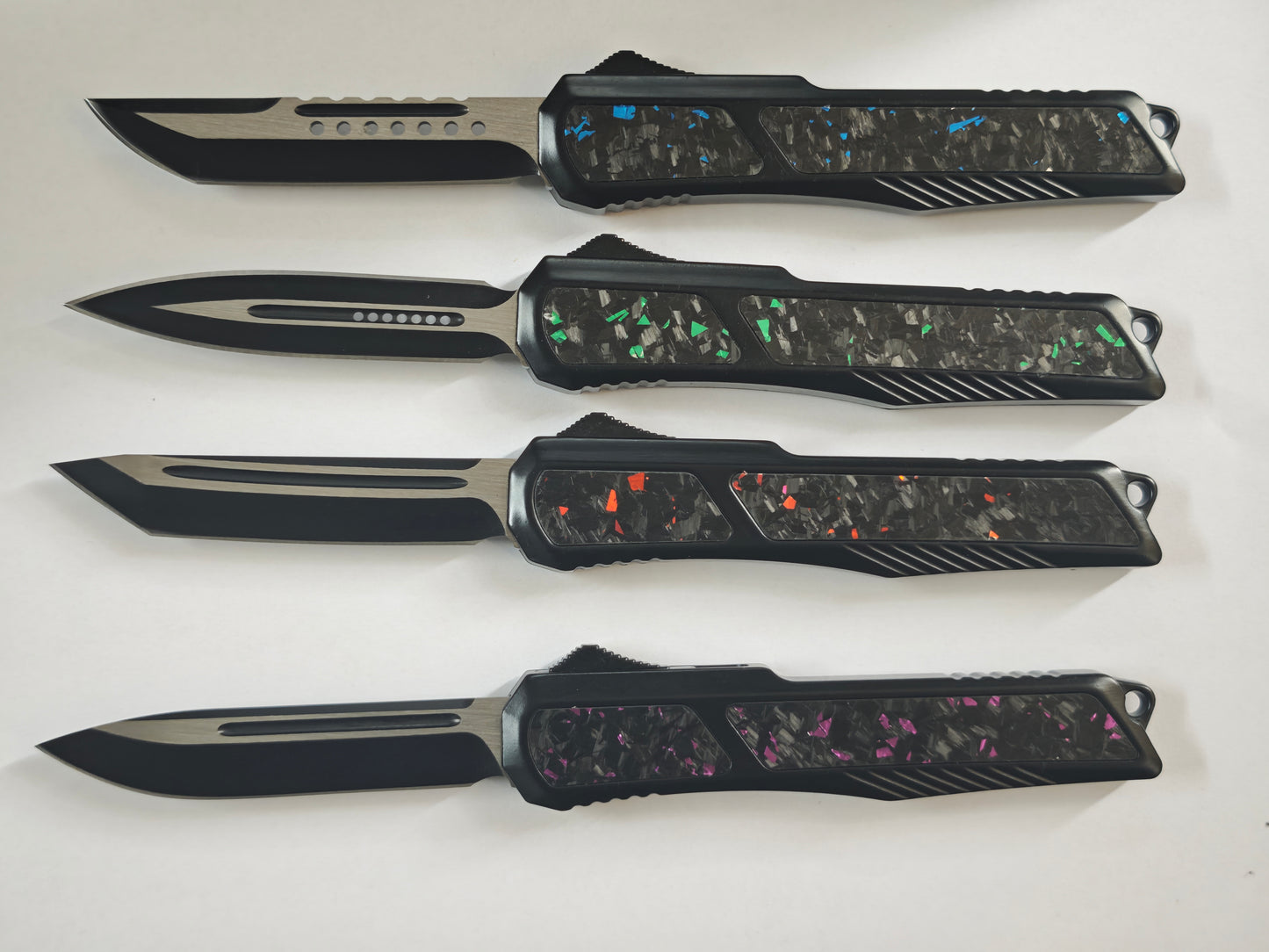 Chopped Carbon Fiber OTF Aluminum Handle OTF Cool Knife