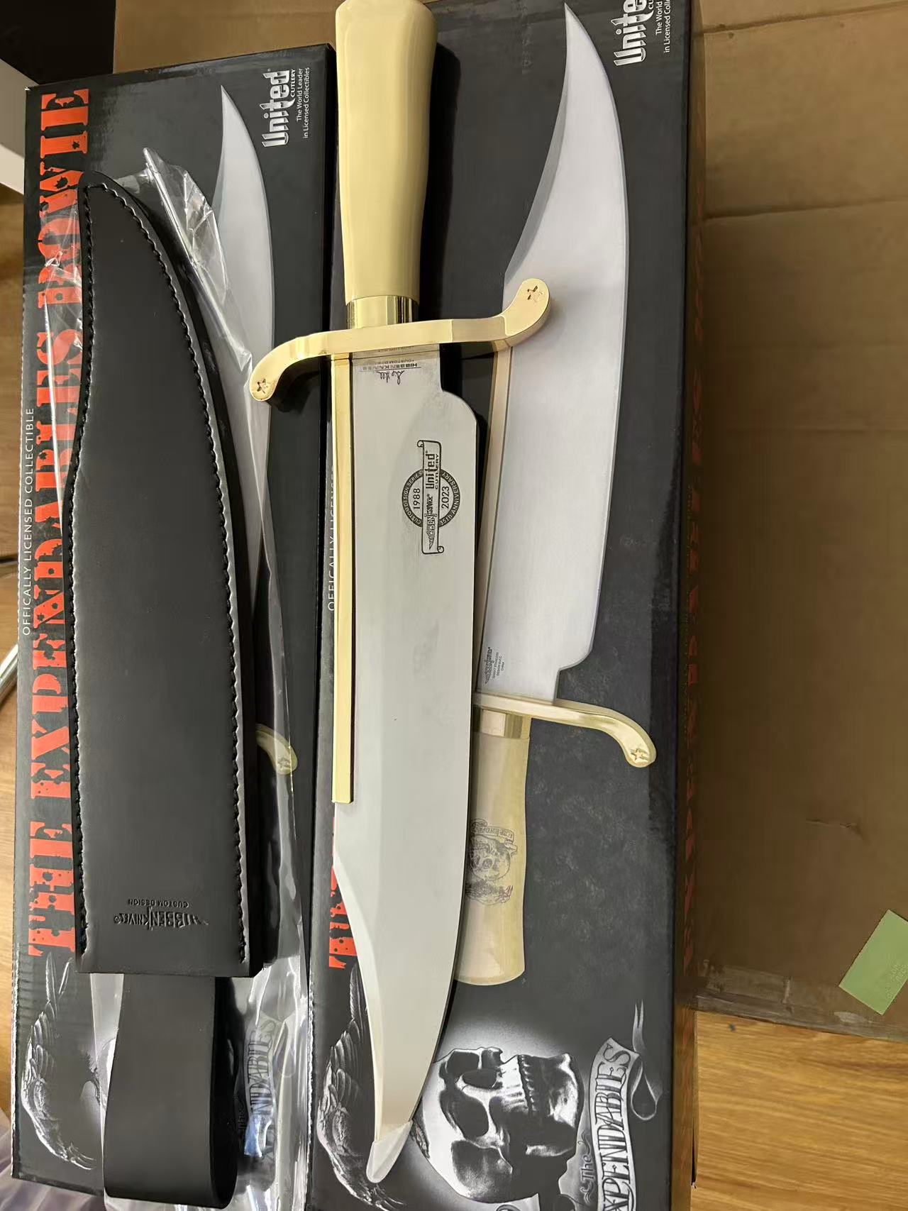 Gold-plated Blade Gil Hibben 65TH Anniversary Old West Bowie Knife