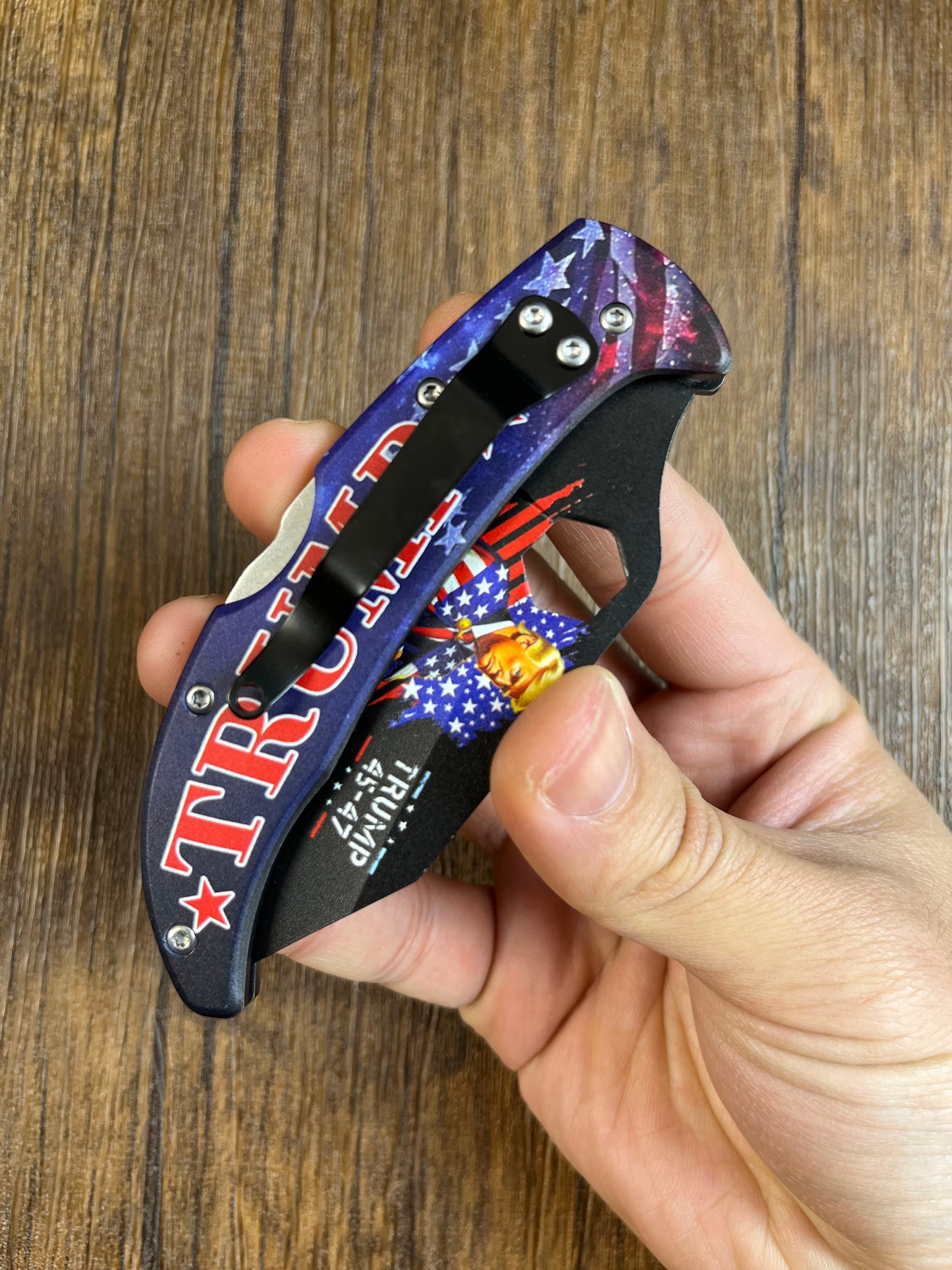 Full Steel Trump Folding Knife,Back Lock Knife,Belt Clip Pocket Knife