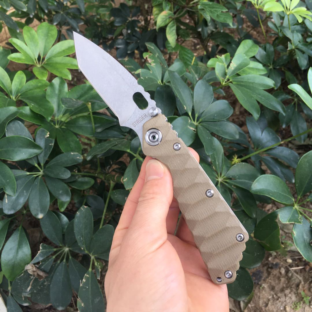 Strider Boss Folder G10 Pocket Knife/Black Dessert Color