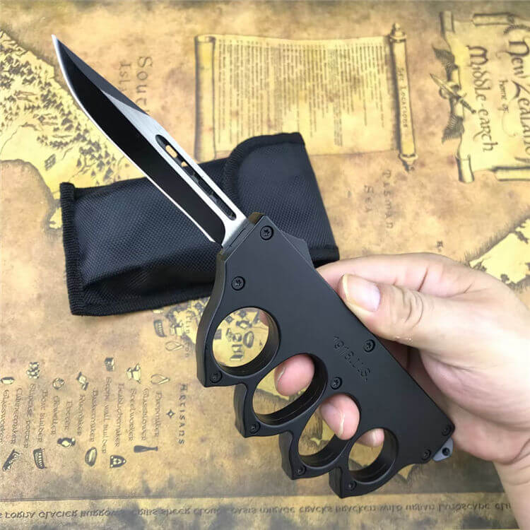 1918 US Brass Knuckle OTF Knife Zinc alloy Handle