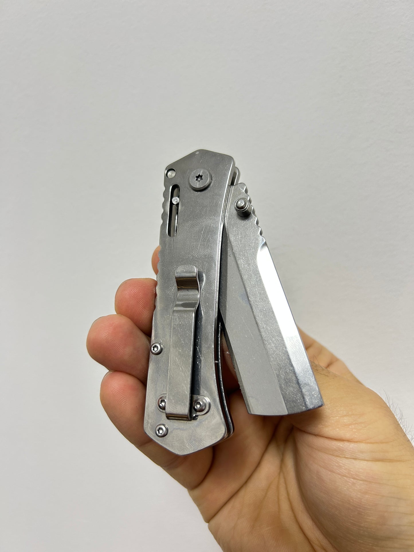 Unique Ring Lock Folding Knife Full Steel Mechanical Knife