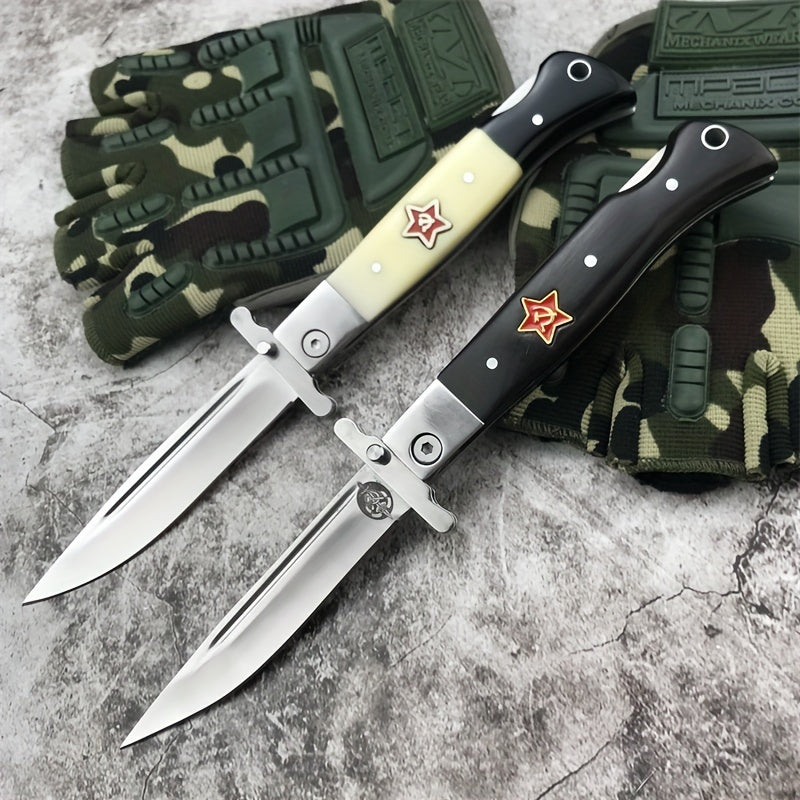 35° Resin handle Folding Knife 9.5CM stainless steel blade pocket EDC Fruit camping knife Survival tool