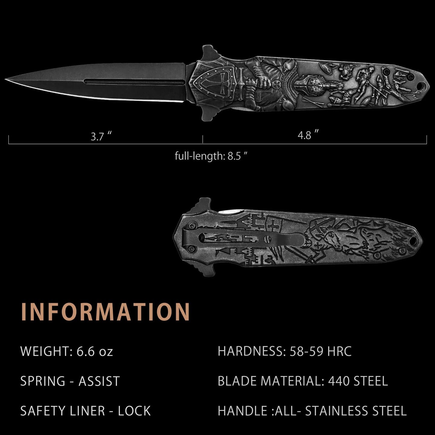 Crusader Knife Spring Assist Quick Open