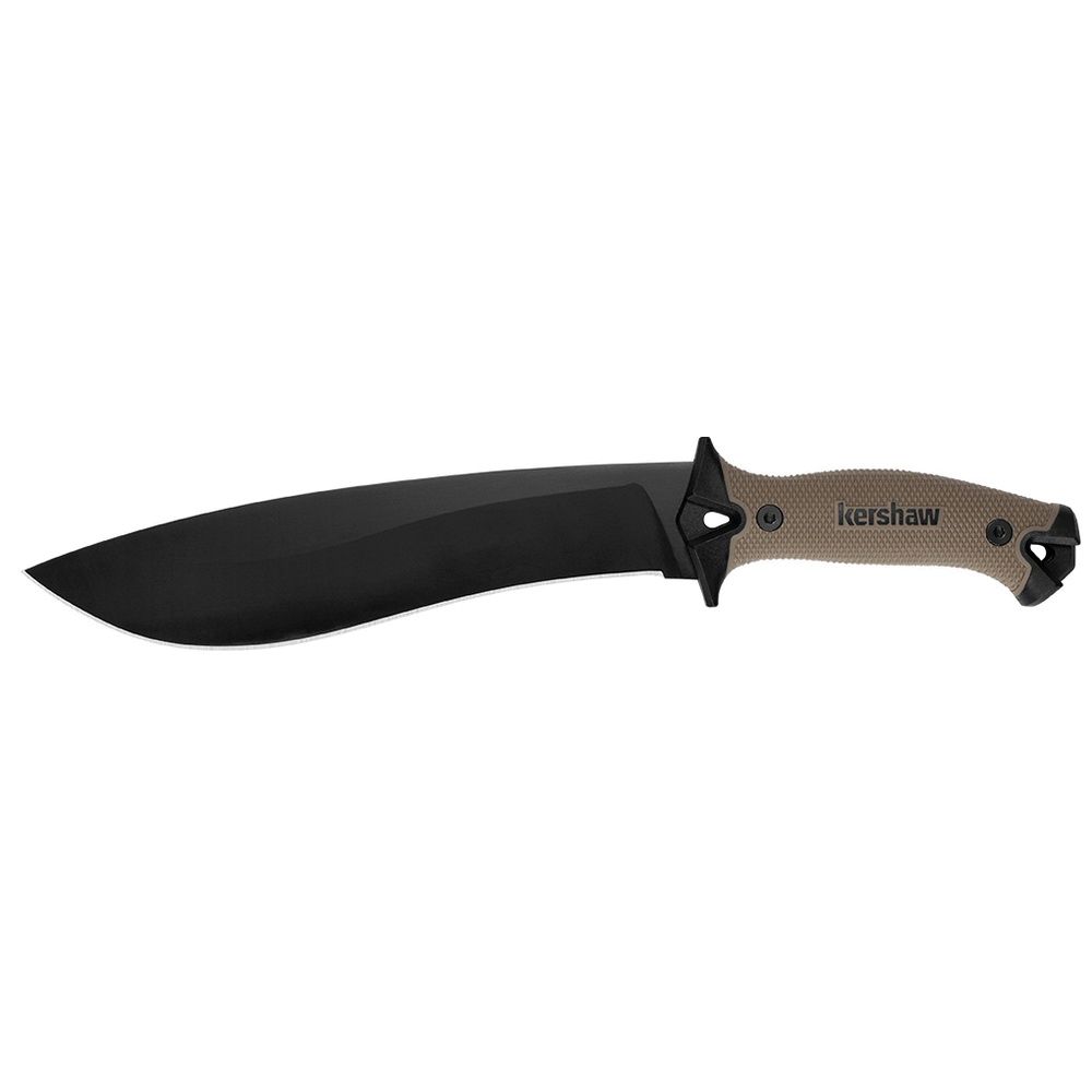 Kershaw 1077 Camp 10 - Tan/Black,Fixed Survival Knife,Sharp Machete