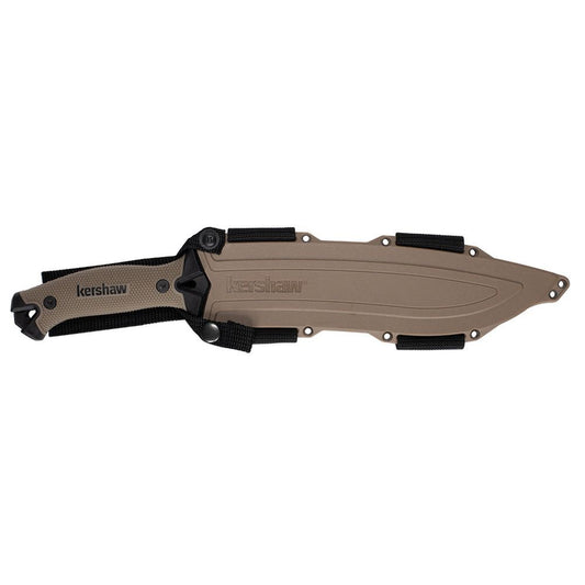 Kershaw 1077 Camp 10 - Tan/Black,Fixed Survival Knife,Sharp Machete