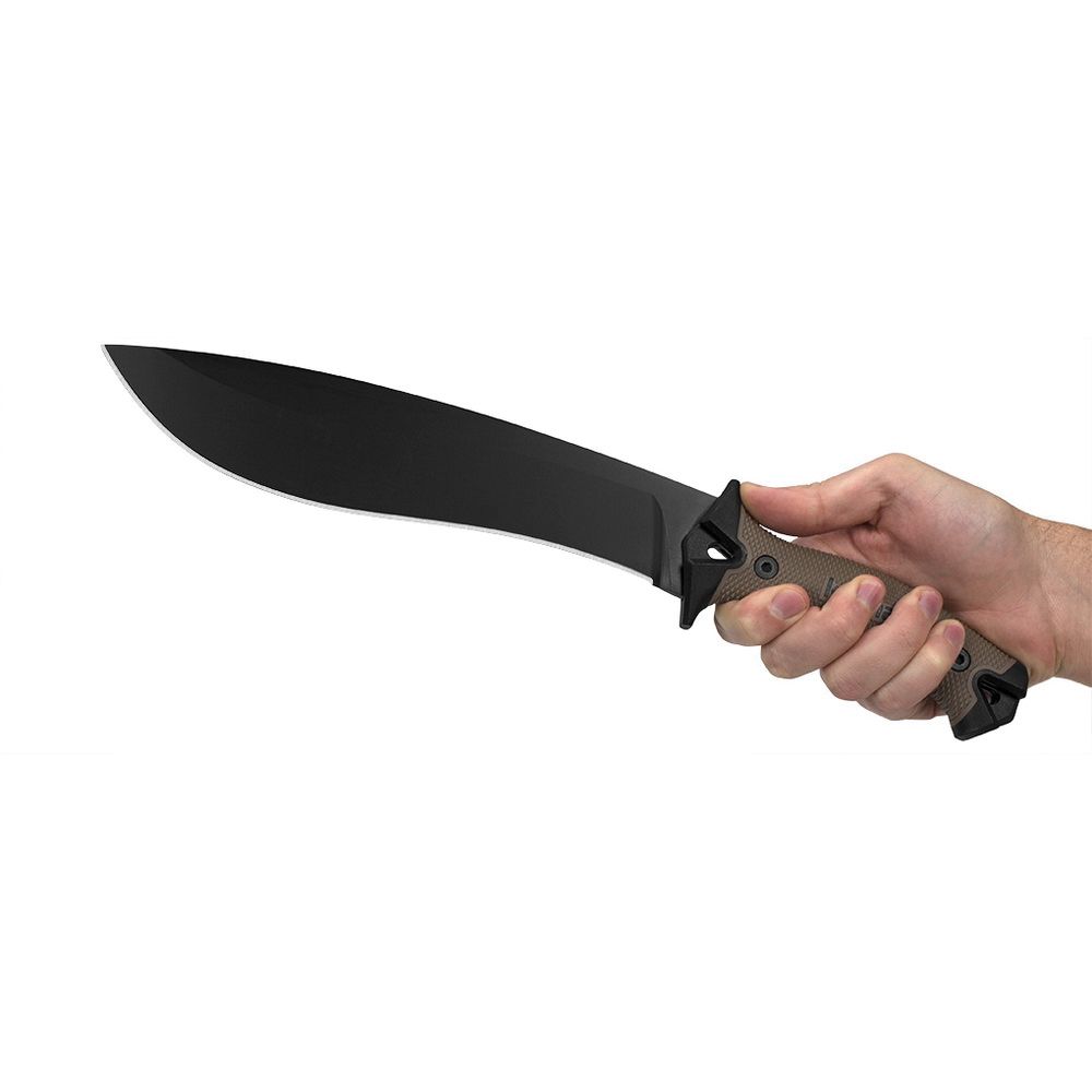 Kershaw 1077 Camp 10 - Tan/Black,Fixed Survival Knife,Sharp Machete