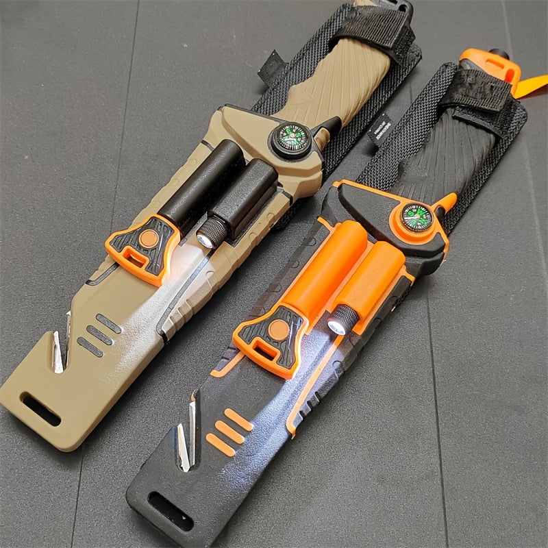 BG Outdoor Survival Camping Knife Light Compass Fire Stater Hook Rope Cutter