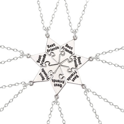 Pizza shape 3-8 BFF Friendship Necklace