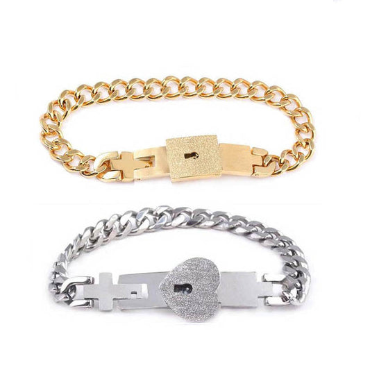 Couple 2BFFs Lock Each Others Bracelet [Accept custom the size]