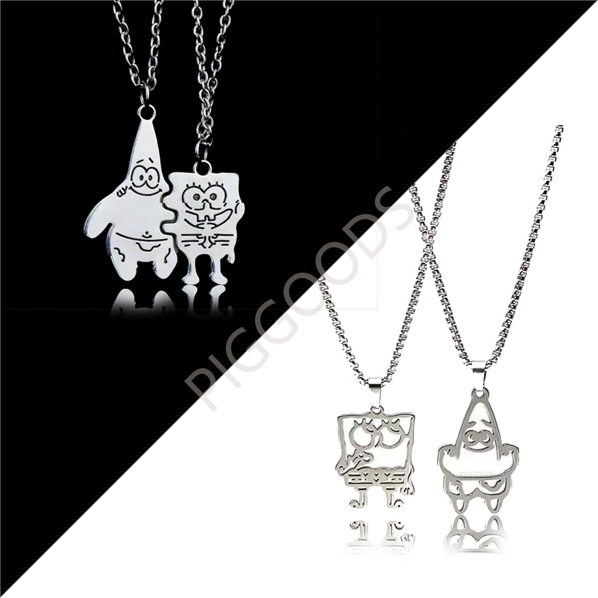 Best Friends SpongeBob Love Couple Pendant Necklaces