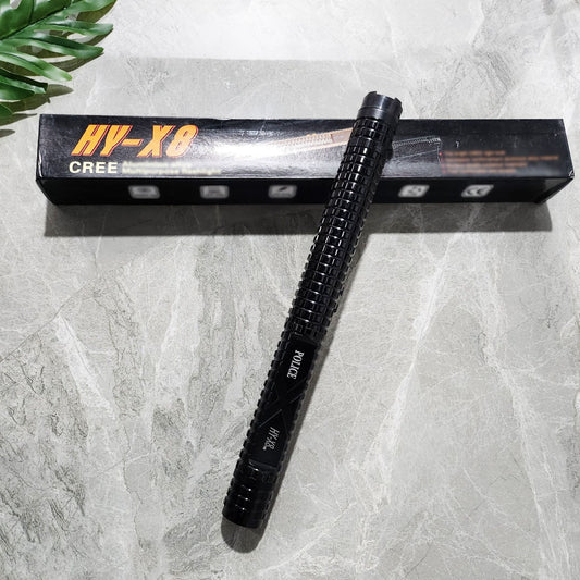 34cm/13.38in Full Tang Baton Taser Flashlight(3in1) HY X8 Polic Baton