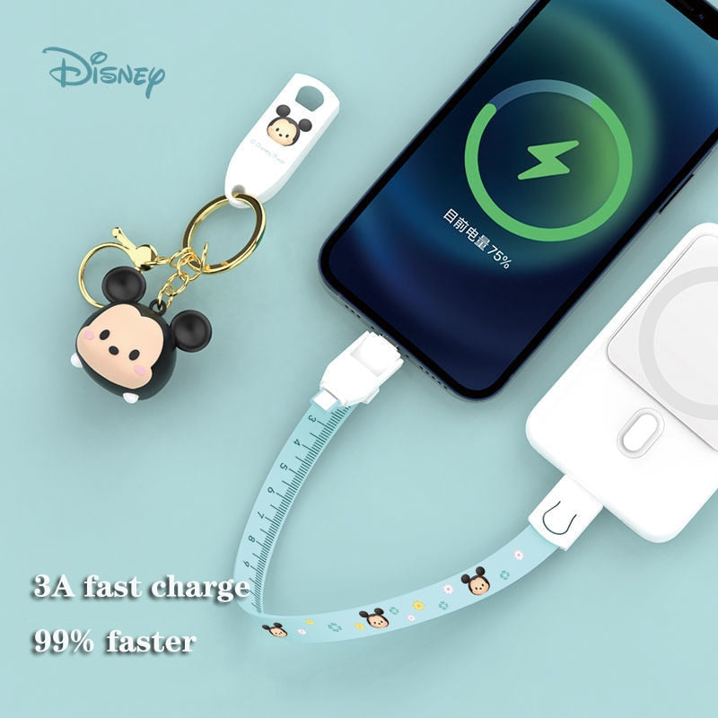 Lotso Mickey 3 in 1 Data Cable Charger Key Chain For Android Apple Samsung Huawei