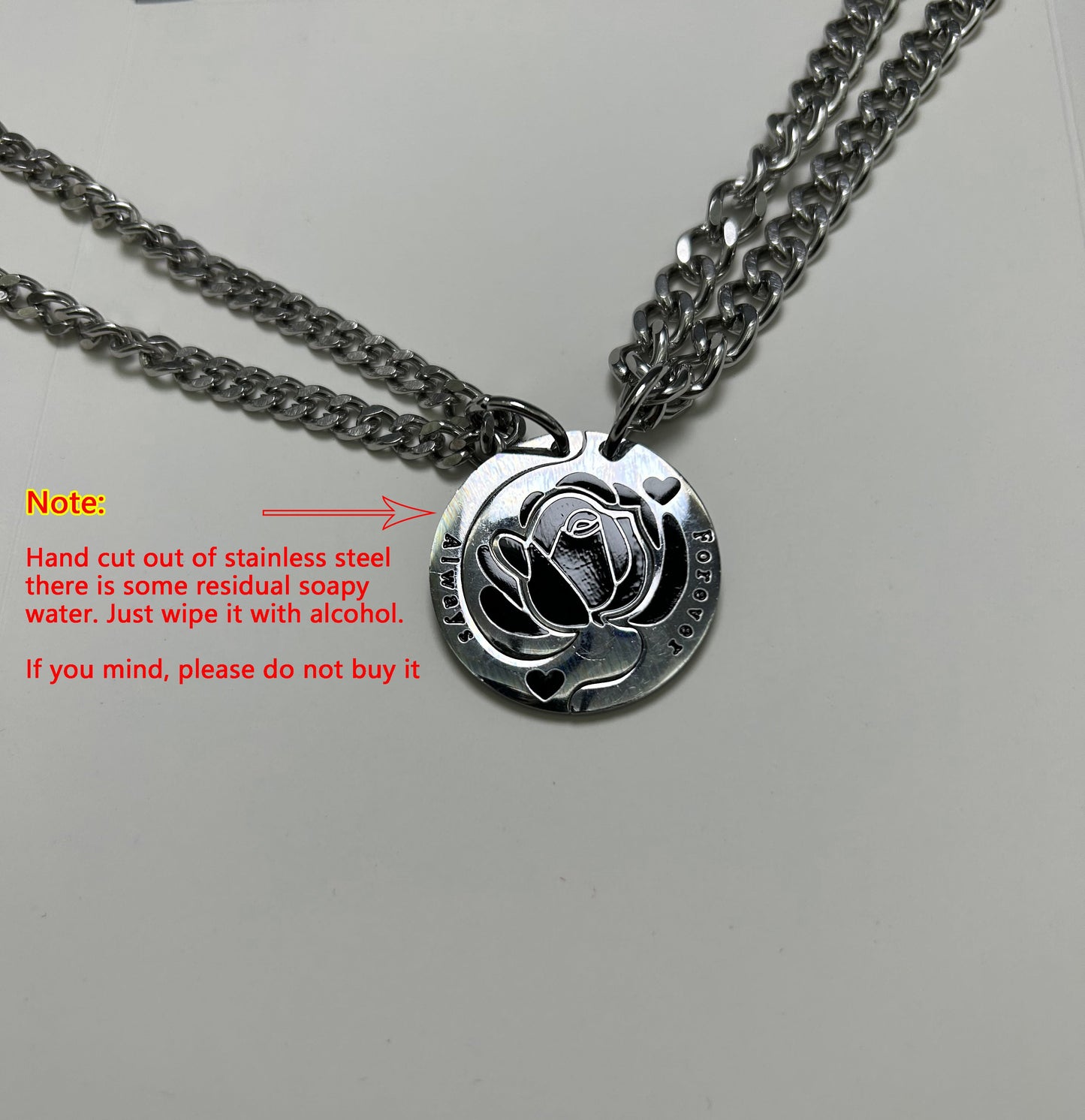 Matching Rose Necklaces For Couples Best Friends