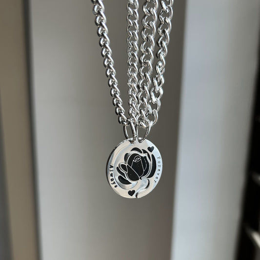 Matching Rose Necklaces For Couples Best Friends