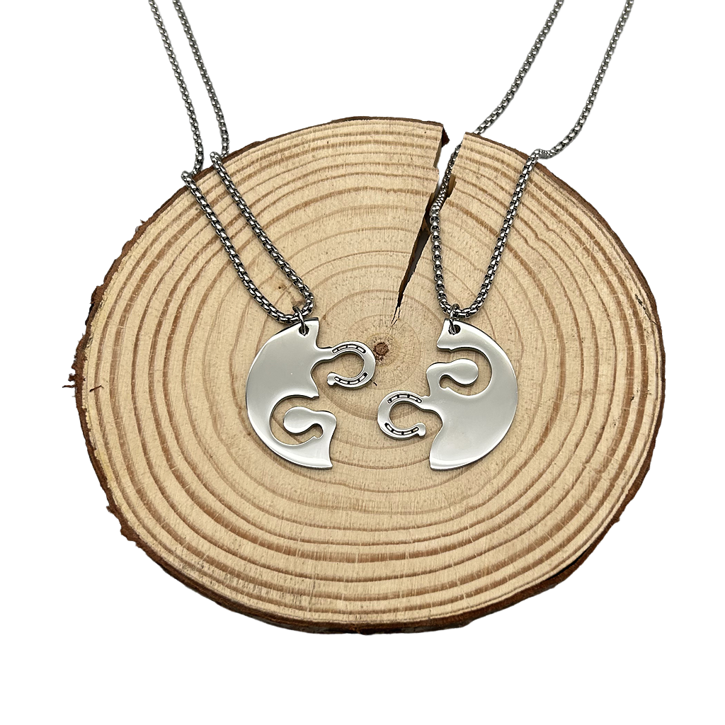 HorseShoe Matching Necklace Couple Best Friend Matching Gift For Who Love Horses