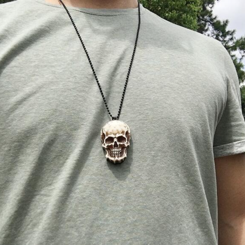 Skull Knife Stainless Steel Folding Knife Necklace