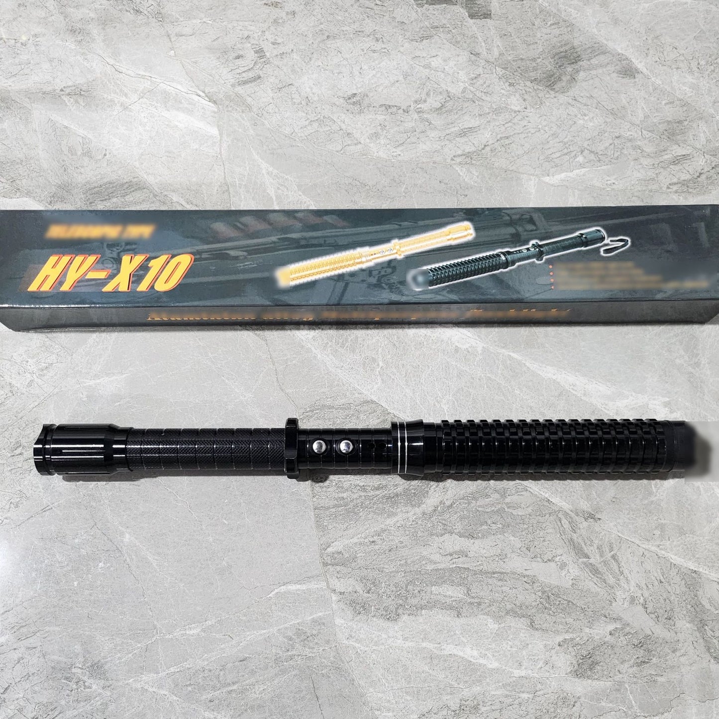 Extendable Baton Stun Taser Gun LED Flashlight(3in1) HY-X10