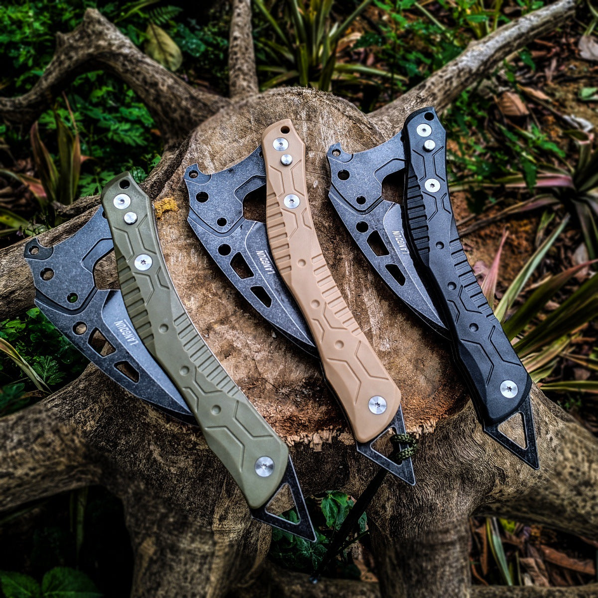 Folding Axe Sickle Knife with Sheath,Out Door Multiple Tool