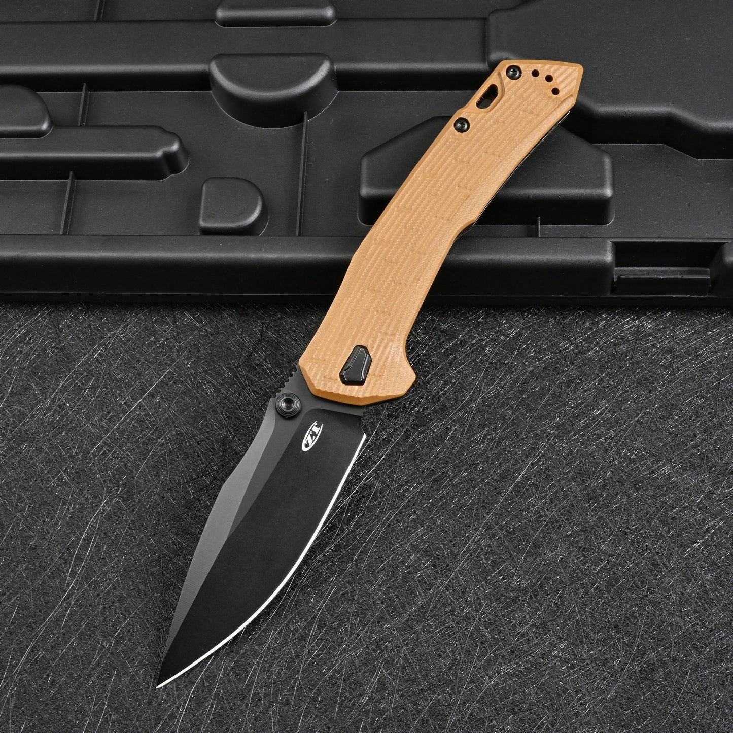 ZT Model 0203 DuraLock Folding Knife 4" CPM-M4 Black PVD Drop Point Blade