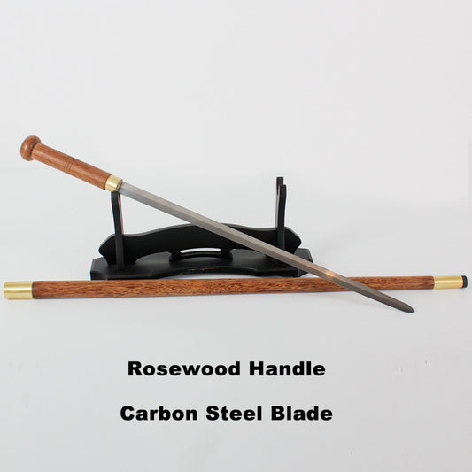 Straight Walking Stick Sword Cane Rose Wood Handle