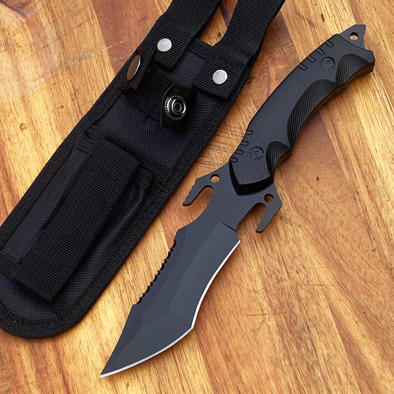 Trident Fixed Blade with Sawtooth Outdoor Hunting Knife