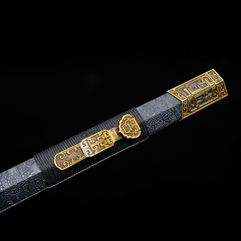 Traditional Chinese Sword Manganese Steel Golden Blade With a Gift Box