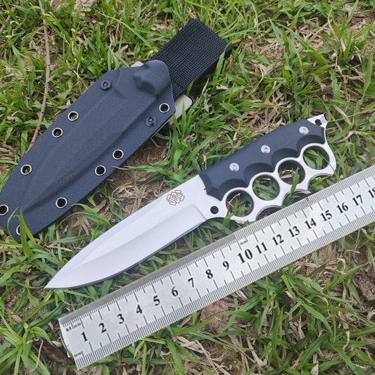 Carol's Knife Brass Knuckle Guard Fixed Blade DC53 steel