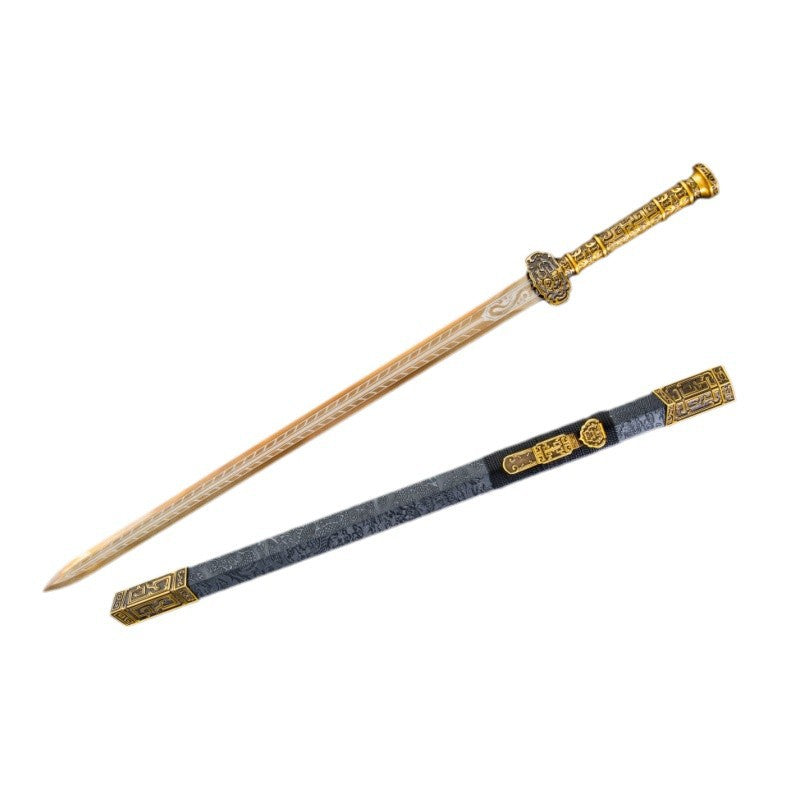 Traditional Chinese Sword Manganese Steel Golden Blade With a Gift Box