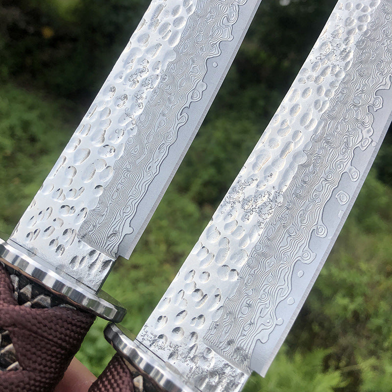 Damascus steel Tanto Snakeskin Pattern