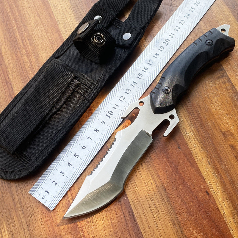 Trident Fixed Blade with Sawtooth Outdoor Hunting Knife