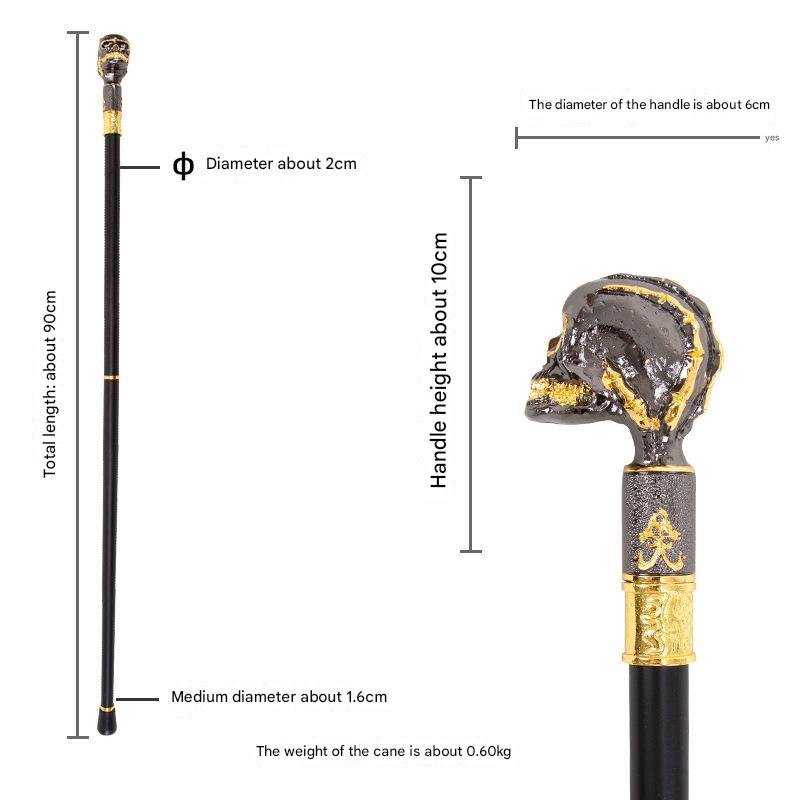 Skull Head Black Butler Walking Stick with Unsharpned Knife Cosplay Hiking self defense tool Gentleman Stick Cane