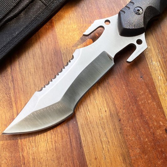 Trident Fixed Blade with Sawtooth Outdoor Hunting Knife