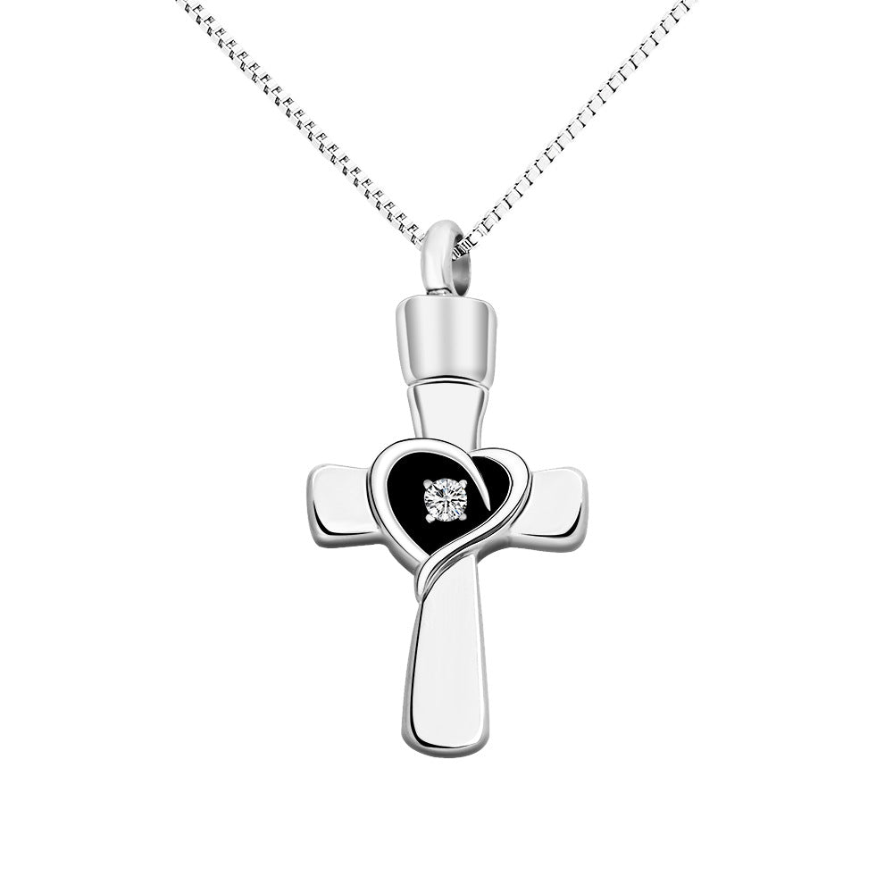 Keep Family Ashes haris into your Cross Urn Necklace