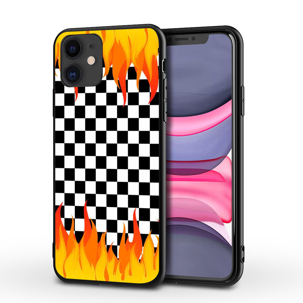 Artistic personality flame tempered phone cases for iPhone