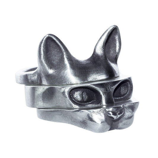 Cute Cat Rings Set Engagement 3 in 1 Best Friend Ring