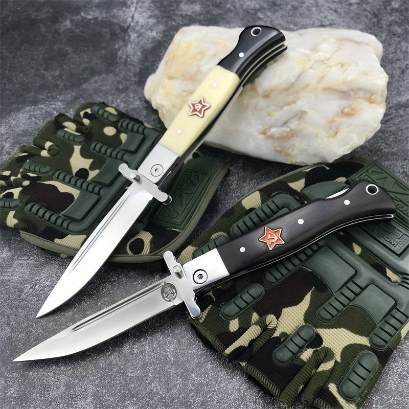 35° Resin handle Folding Knife 9.5CM stainless steel blade pocket EDC Fruit camping knife Survival tool