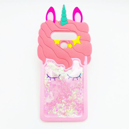 3D Unicorn Cute  Quicksand Flowing Case For LG Stylo 6