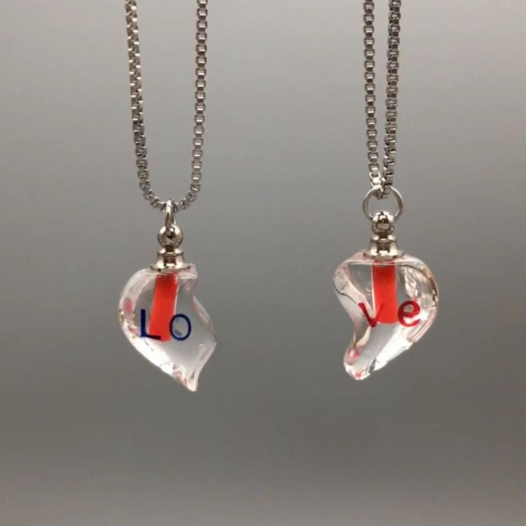 Matching Love Blood Perfume Keeper Bottle Necklaces for Valentine's Day