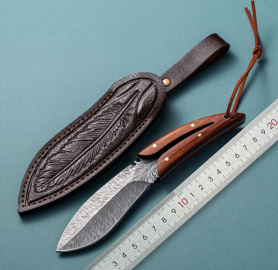 Feather Pattern Small Fixed Blade