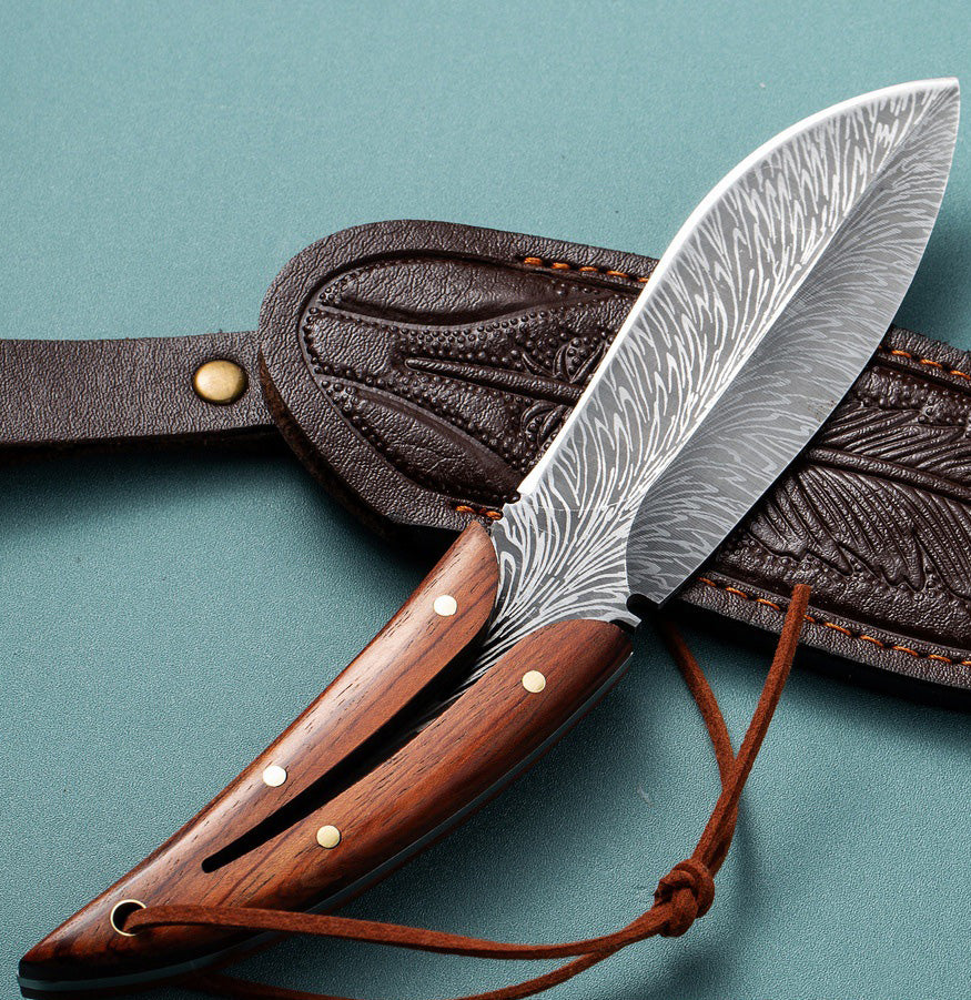 Feather Pattern Small Fixed Blade