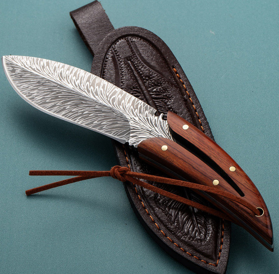 Feather Pattern Small Fixed Blade