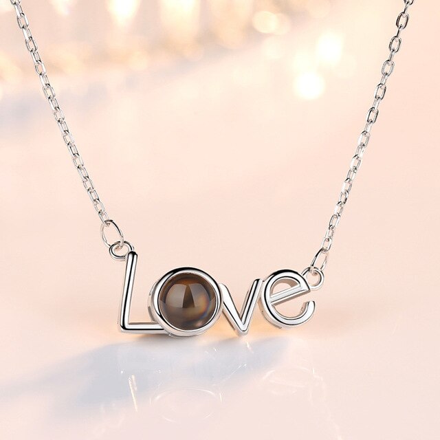 100 languages I love you Projection Necklace