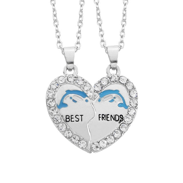 Good Friends Series Stitching Pattern Pendant Necklace