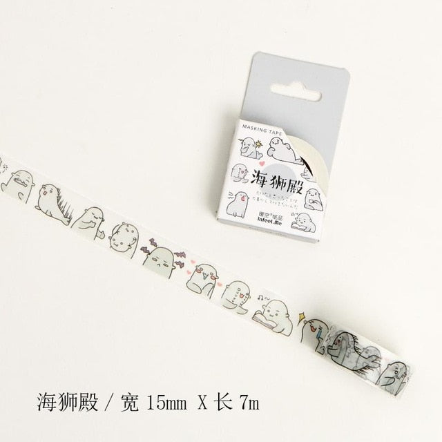 Cute Seal Panda Hamster Animals Masking Washi Tape